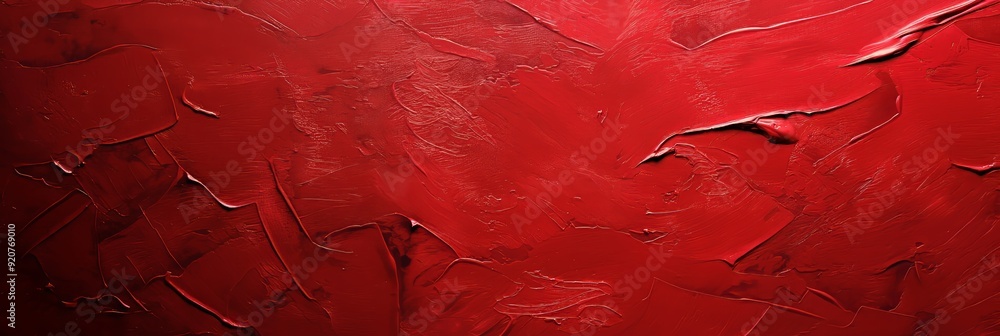 Poster a fluid red artwork with abstract textures, offering an intense visual experience that conveys movem