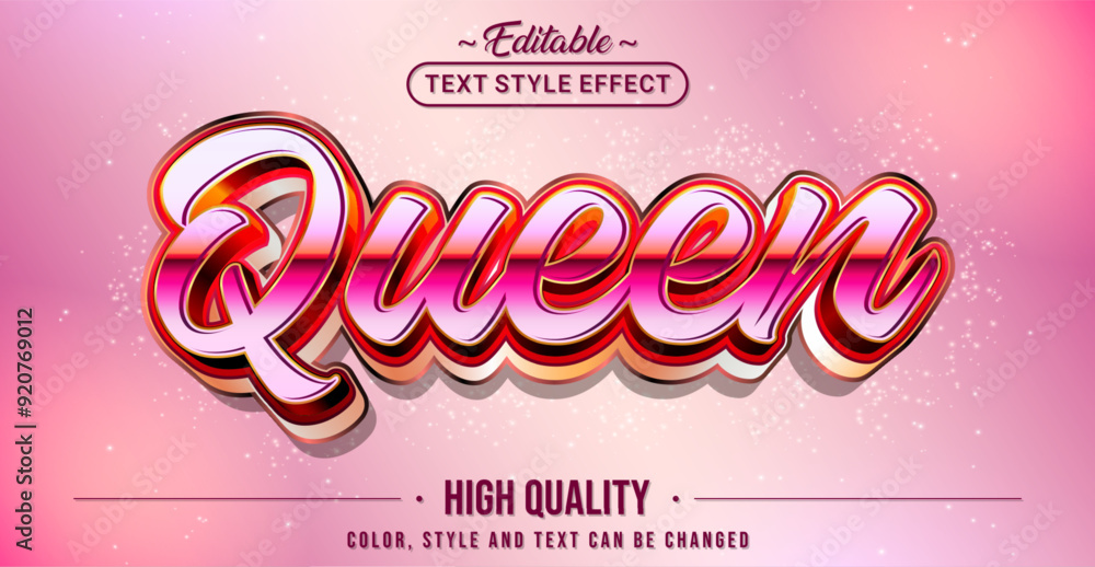 Poster Editable text style effect - Queen text style theme.