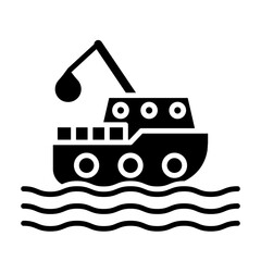 Fishing Boat glyph icon