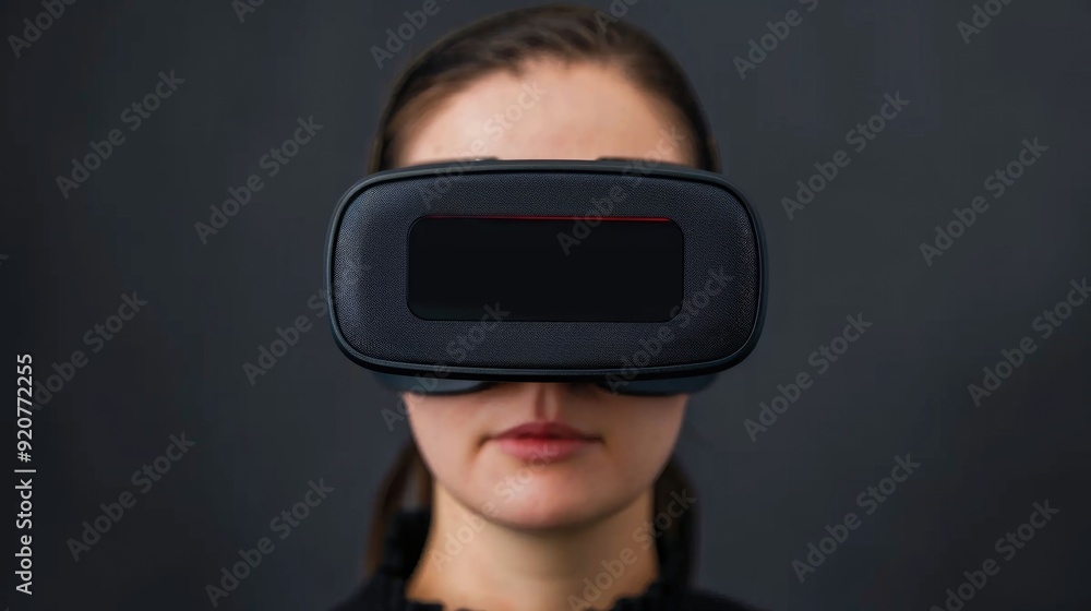 Poster cutting edge virtual reality technology featuring a sleek and user friendly immersive device showcas