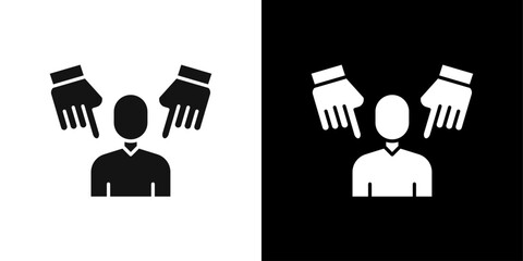 accusation guilty icon logo set vector