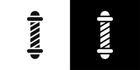 barber pole icon logo set vector