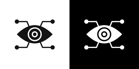 Bionic eye icon logo set vector