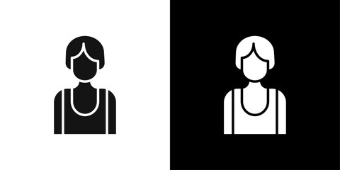 Boxer Woman Icon logo set vector