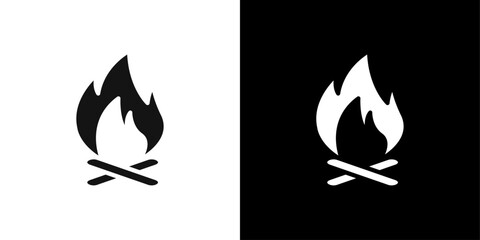 Campfire icon logo set vector