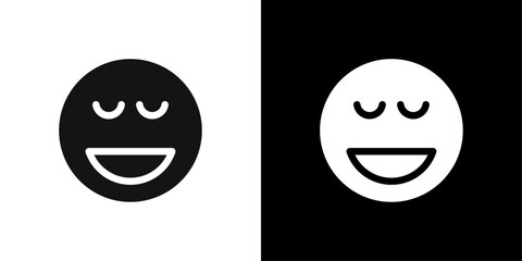 Calm Emoji icon logo set vector