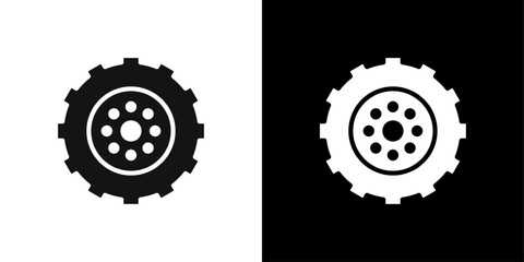 car wheel icon logo set vector