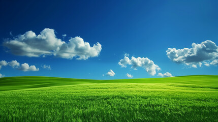 Obraz premium vibrant_blue_sky_over_a_green_field