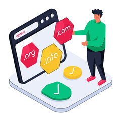 An illustration design of web domains 

