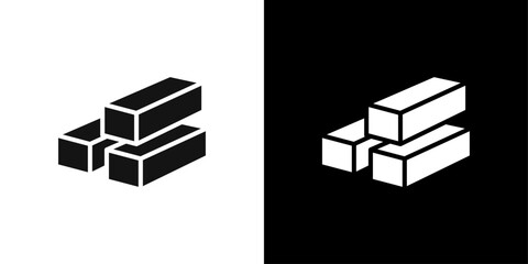 gold bars icon logo set vector