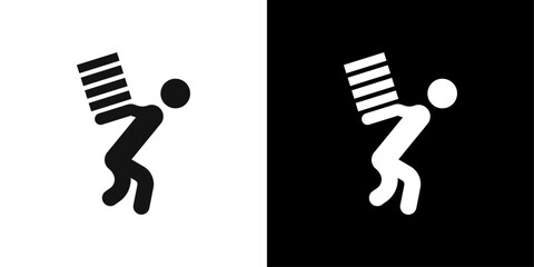 Heavy Burden Icon logo set vector