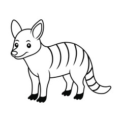 Fototapeta premium Aardwolf Outline Design, Aardwolf Clipart, Cute Baby Aardwolf illustration in black and white