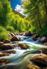 breathtaking views untouched nature displaying majestic lush pristine wilderness, landscape, scenery, beauty, greenery, mountain, forest, river, lake