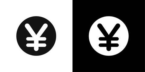 Japanese yen currency icon logo set vector