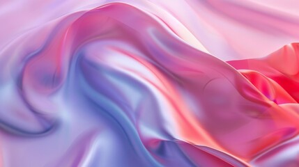 Obraz premium An abstract visual of soft and flowing silk fabric textures in vibrant hues of pink, blue, and purple, creating a sense of luxury, elegance, and tranquil fluidity.