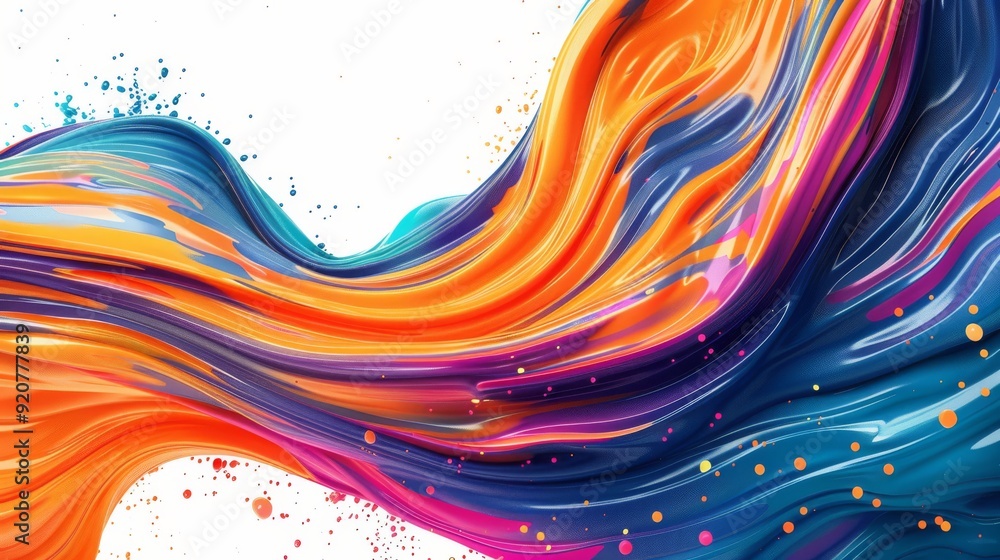 Poster dynamic, flowing waves in a vibrant array of colors, making them perfect for any creative projects y