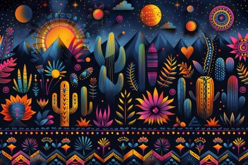 Unique background from around the world. Patterns in unity with plants and nature. Generative AI