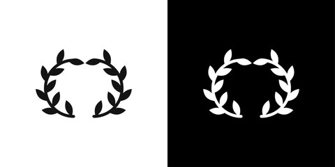 laurel wreath icon logo set vector