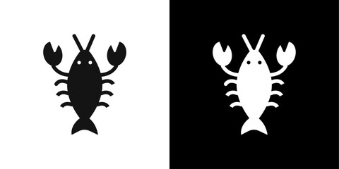 lobster icon logo set vector