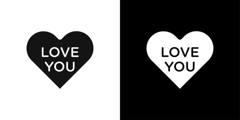 Love you icon logo set vector