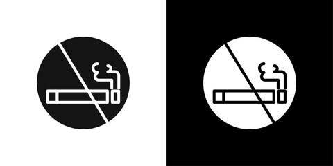 No Smoking cigarette icon logo set vector