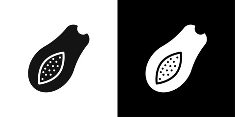 Papaya icon (2) logo set vector