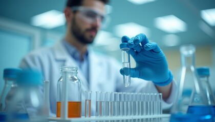 Fototapeta premium Innovation in progress A scientist at work in a lab
