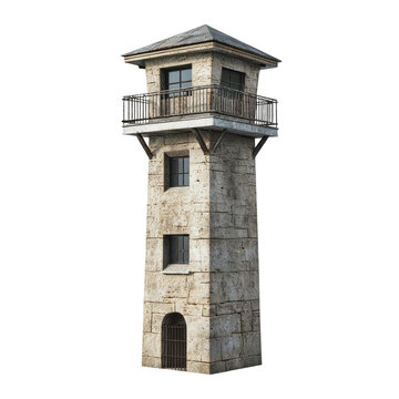 PNG Old stone watchtower in an empty landscape