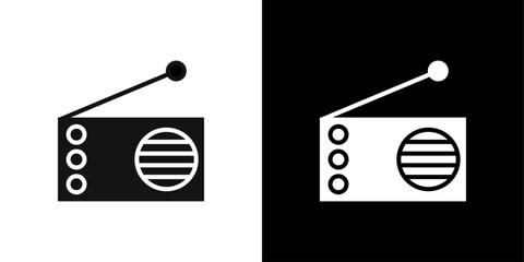 radio icon logo set vector