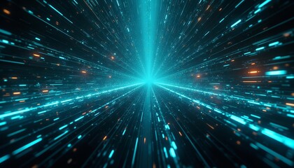Naklejka premium Vibrant digital tunnel perfect for futuristic themes