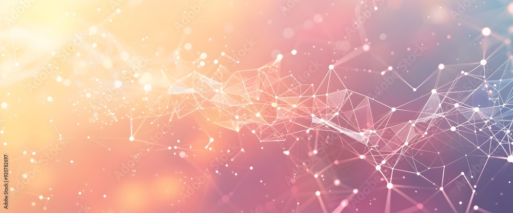 Poster abstract polygonal background with connecting dots and lines, representing a technology or digital n