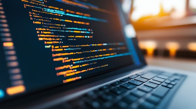 Coding running in laptop interface