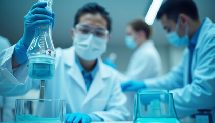 Fototapeta premium Scientists in lab focused on research