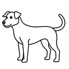 Vector black and white illustration of a sitting dog isolated on a white background.