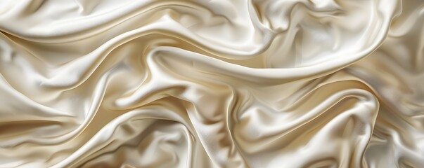 Obraz premium Draped Cream-Colored Satin Fabric
