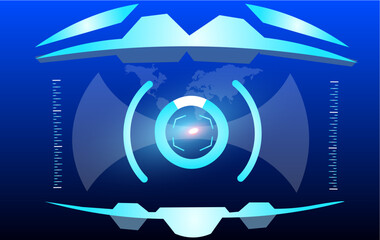 Fototapeta premium ai, car, cockpit, concept, cyber, dashboard, digital, display, frame, FUI, future, futuristic, game, head up, helmet, high tech, hologram, hud, onboard, sci fi, screen, sniper scope, space, spaceship,