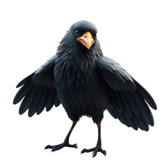 Fototapeta premium a 3d crow on Isolated transparent background png. generated with AI
