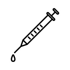 Syringe vaccination editable stroke line icon outline clipart