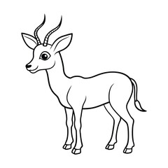 Obraz premium Impala Outline Design, Impala Clipart, Cute Baby Impala illustration in black and white 