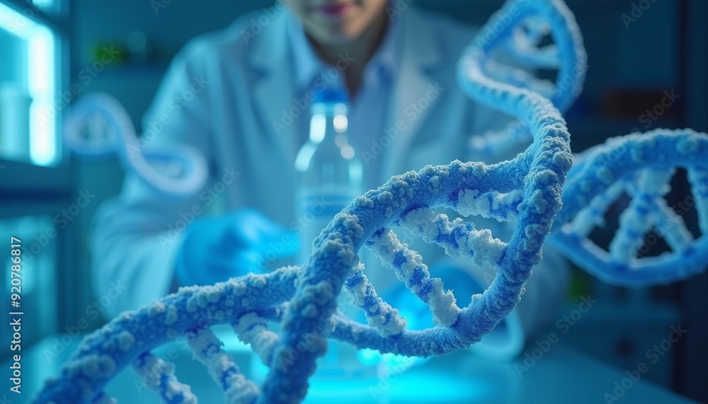 Poster exploring the secrets of life in a lab