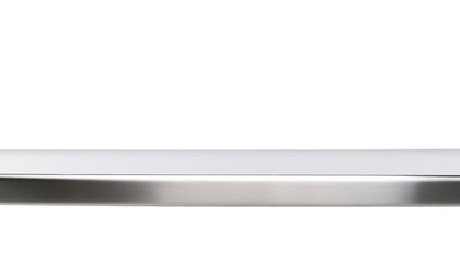 silver steel table isolated on transparent background cutout