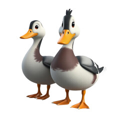 a 3d duck  on Isolated transparent background png. generated with AI