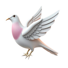 a 3d dove of peace on Isolated transparent background png. generated with AI