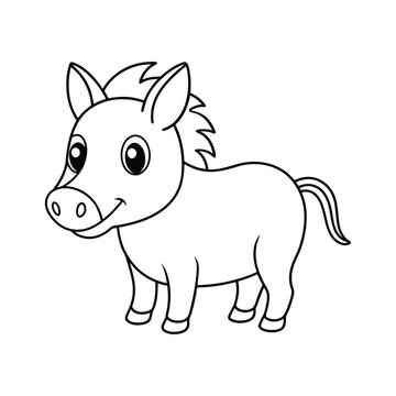 recommend clip art: Warthog Outline Design, Warthog Clipart, Cute Baby Warthog illustration in black and white