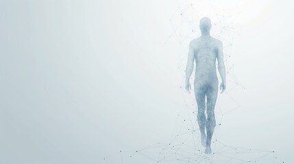 Abstract Polygonal wireframe digital human body