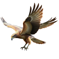 Fototapeta premium 3d american bald eagle on Isolated transparent background png. generated with AI