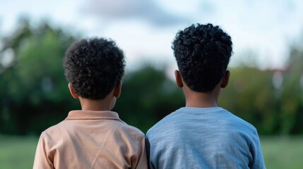Father and Son Intently Watching Sports Games Together on a Captivating Big Screen Outdoors Sharing a Moment of Leisure Bonding and Enjoyment
