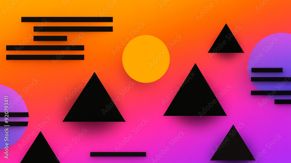 Aufkleber a gradient background with smooth transitions of orange black and deep purple hues featuring faint g