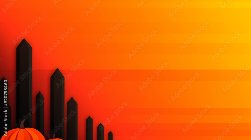 Poster a minimalist gradient background with sharp diagonal lines in shades of orange and black accented by