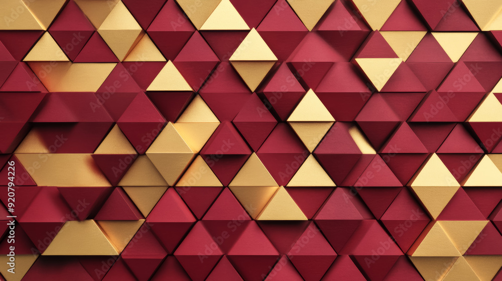 Aufkleber abstract triangular pattern in a gradient of deep burgundy to gold evoking the excitement of new yea